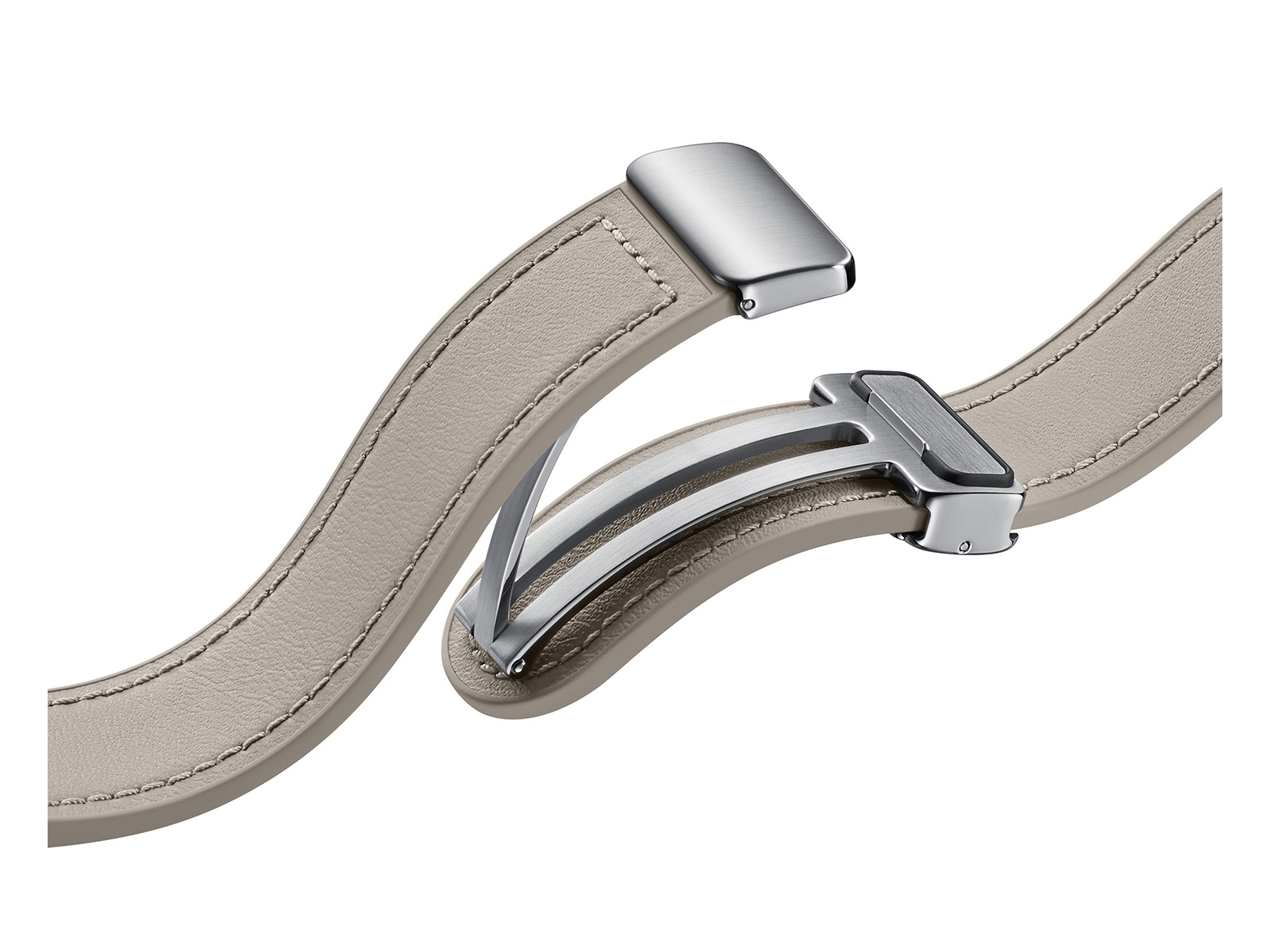 Galaxy Watch D-Buckle Hybrid Eco-Leather Band, Samsung Accessories | M/L, Mobile US - ET-SHR94LAEGUJ Etoupe