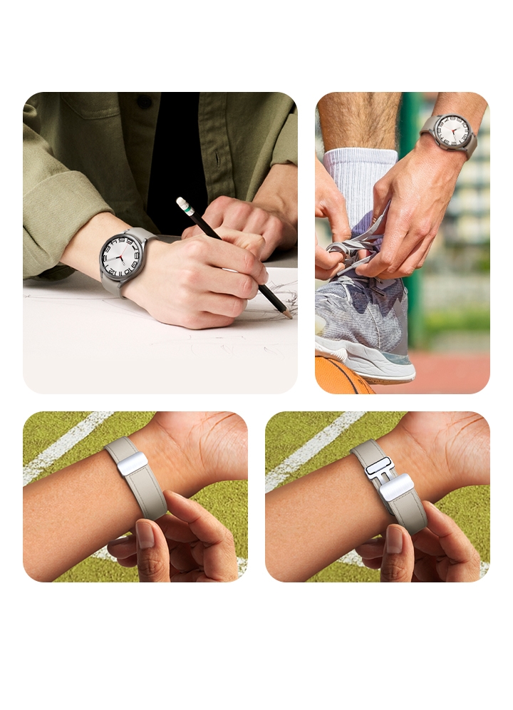 Samsung Galaxy Watch 6 - 44mm Leather Strap Hybrid (Grey)