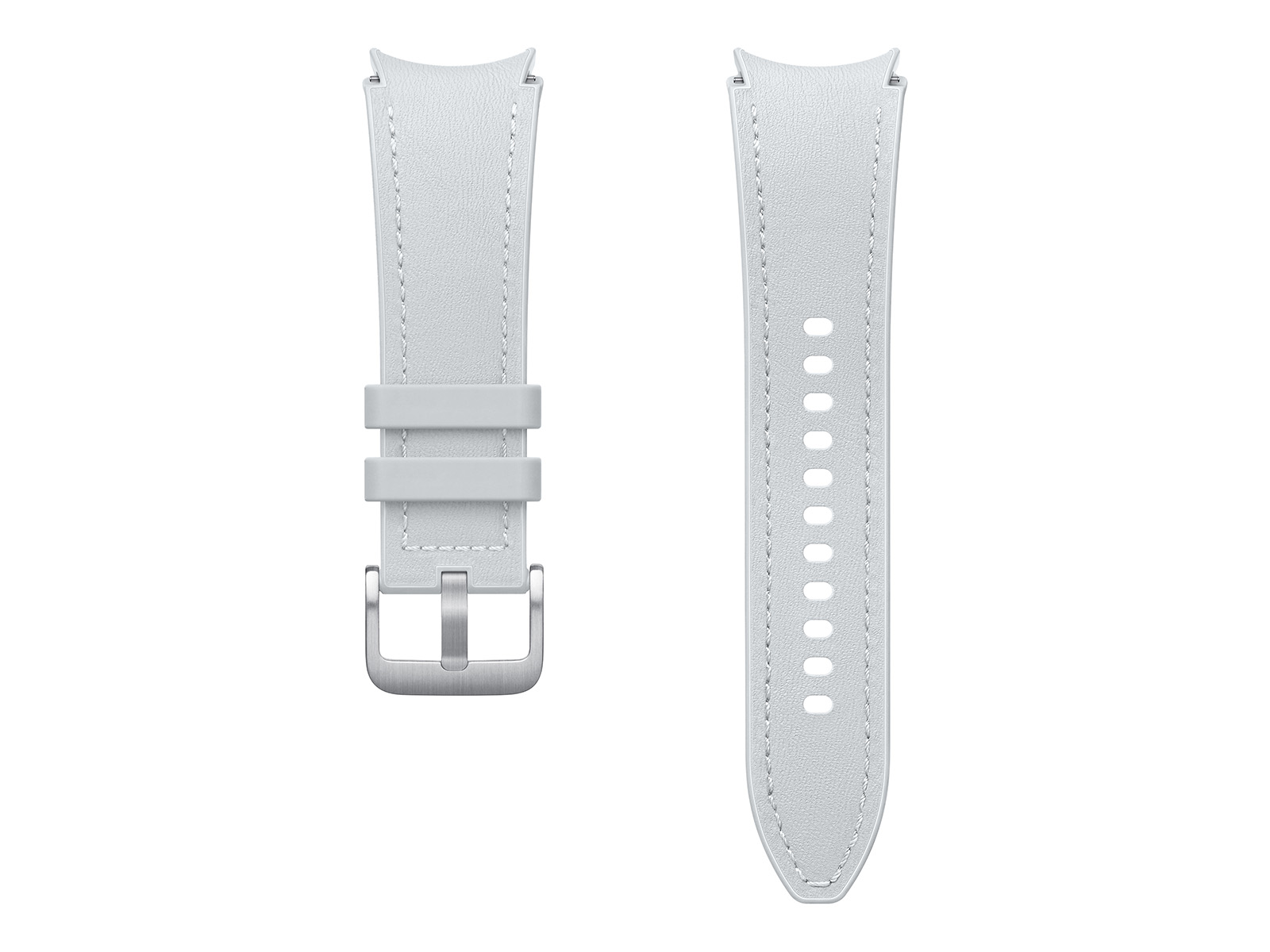Galaxy Watch - Eco-Leather | T-Buckle Samsung ET-SHR95SSEGUJ Silver Accessories Mobile US Hybrid Band, S/M