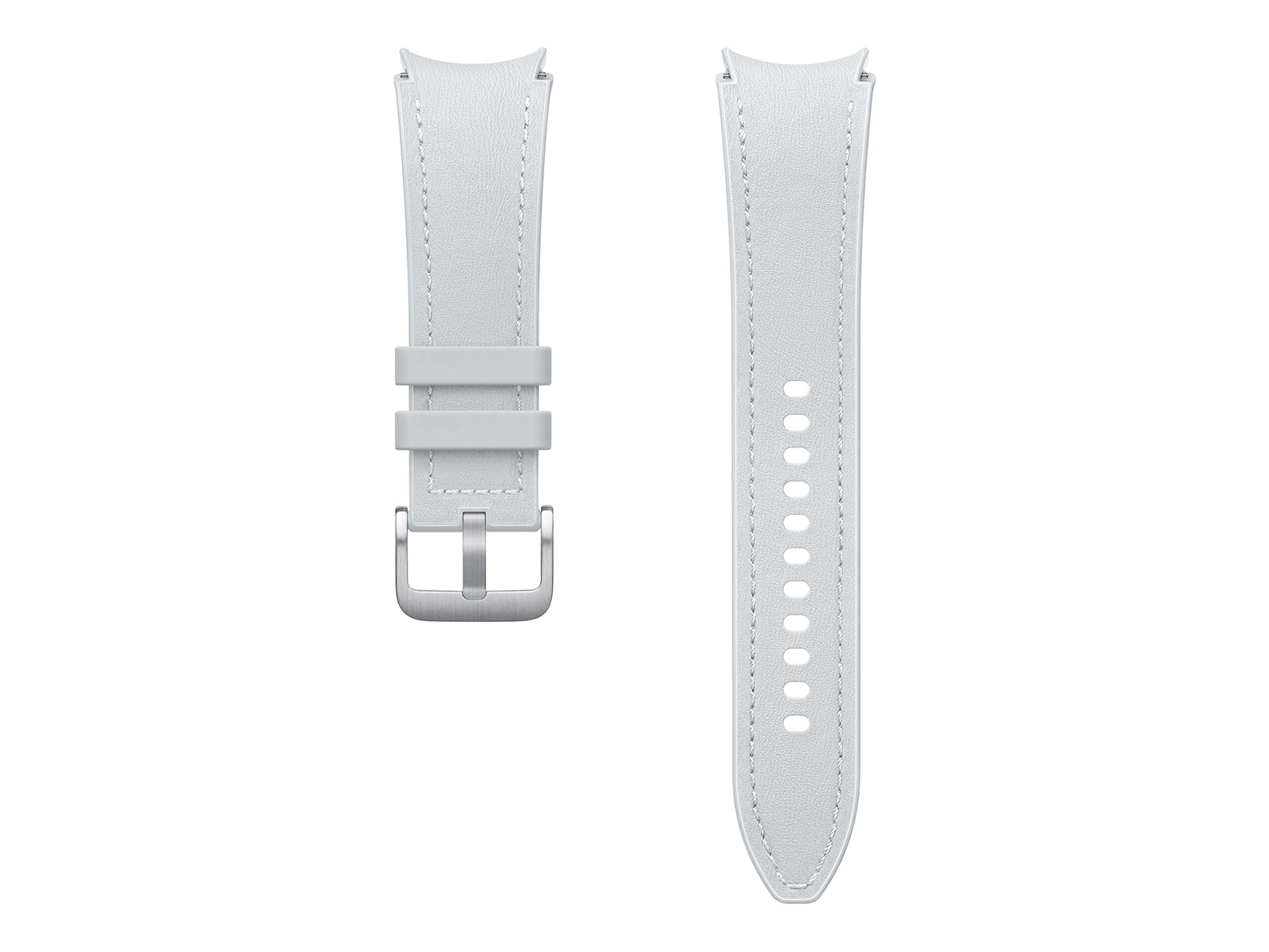 Galaxy Watch Hybrid Eco-Leather T-Buckle Band, M/L, Silver
