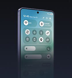 A Galaxy smartphone with Quick Panel onscreen, showing how simple it is to control Galaxy Buds4 Pro.